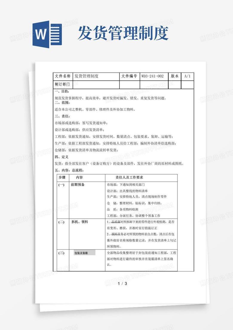 仓库发货管理制度,仓库发货管理的步骤、操作规范及要求