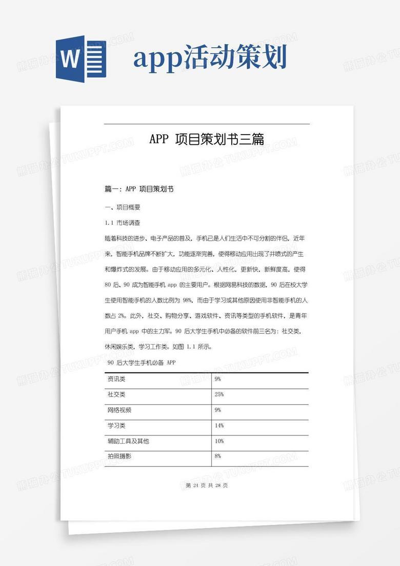 好用的APP项目策划书三篇