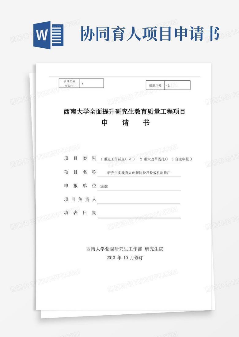 大气版1-13实践育人模式创新项目申请书