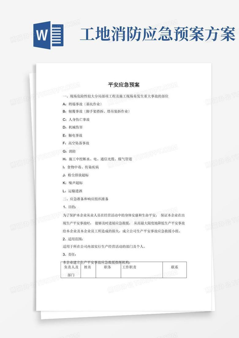 好用的建筑施工企业安全应急预案