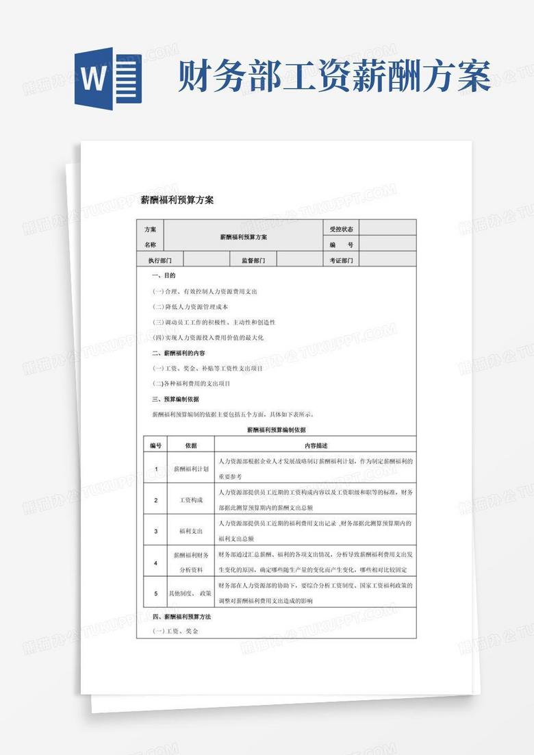 实用的薪酬福利预算方案