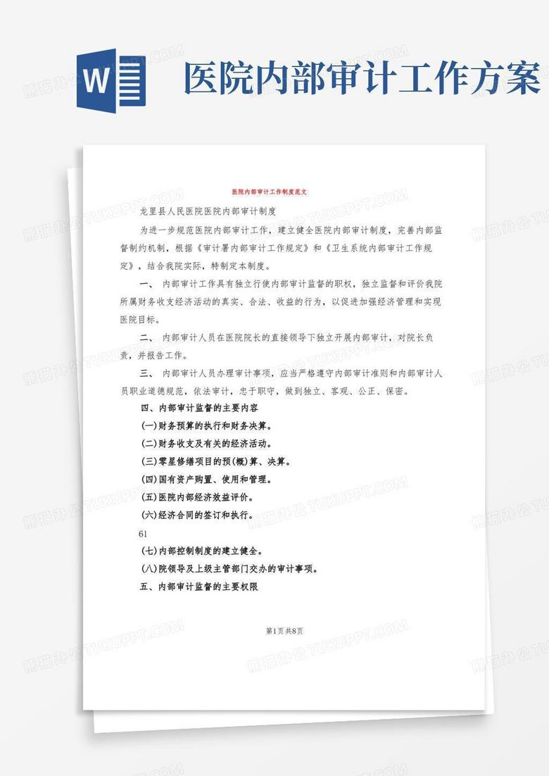醫(yī)院內部審計工作制度范文(4篇)
