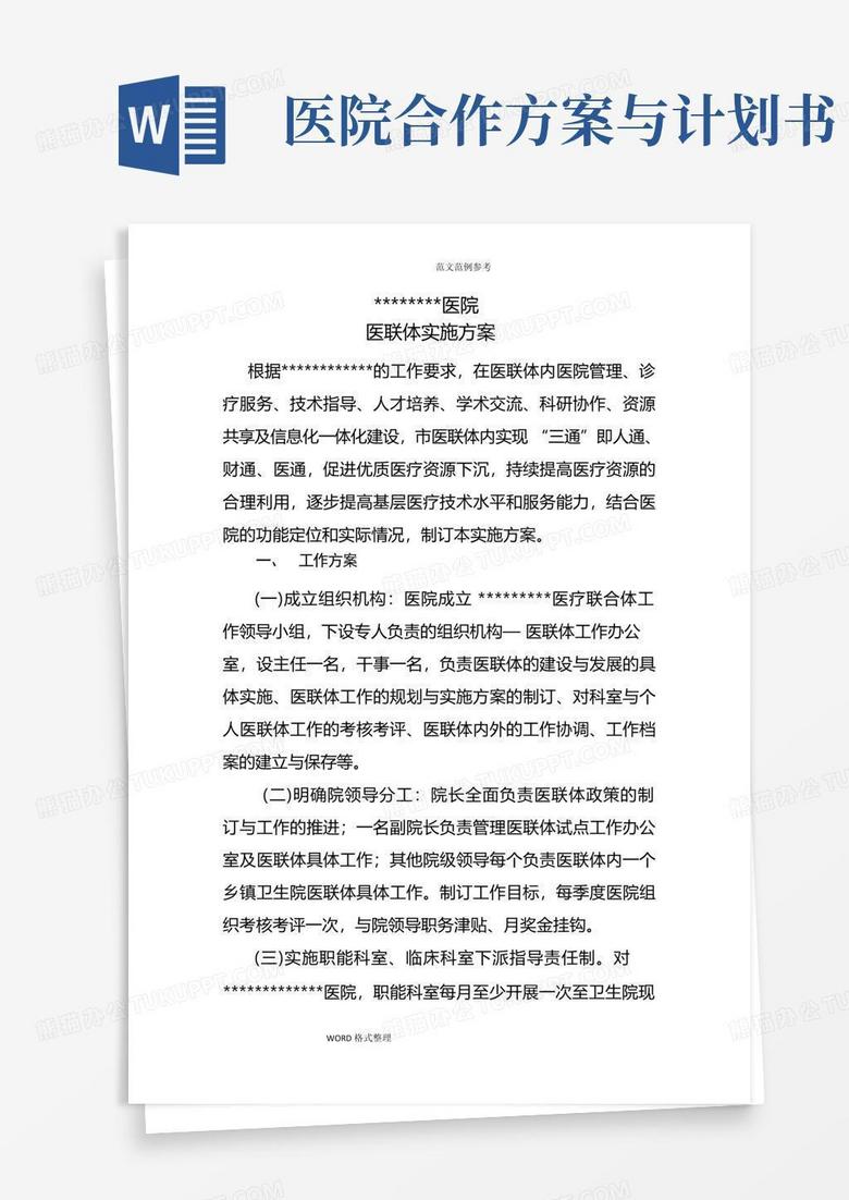 医联体实施方案计划书