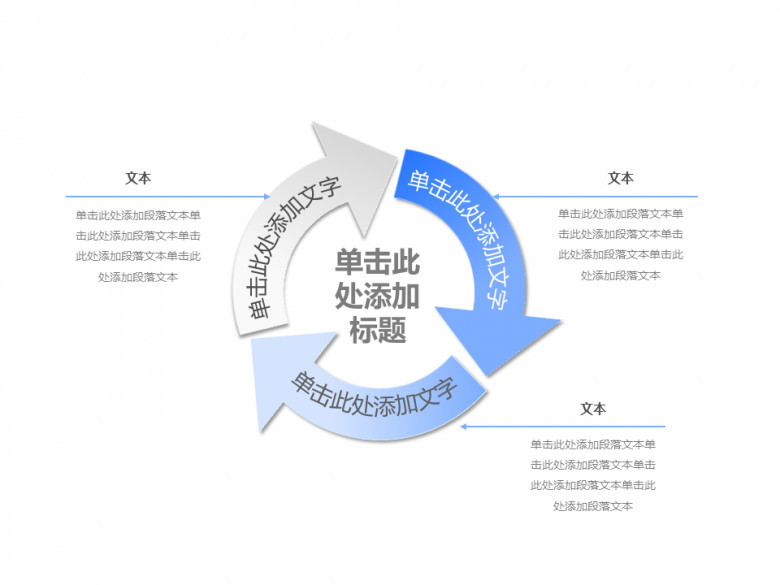 简洁三项循环关系PPT图表