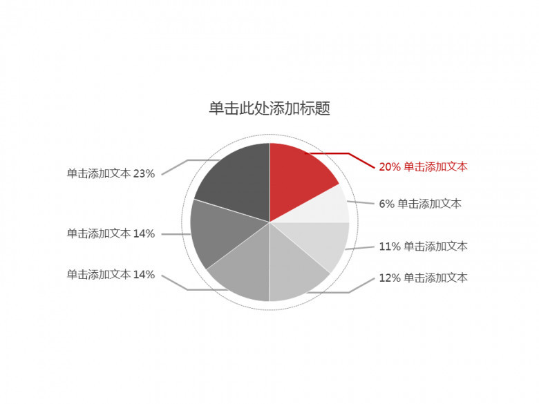 简洁饼状图PowerPoint模板