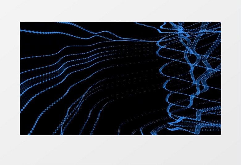 蓝色发光科技点线网格视频素材(有音乐)