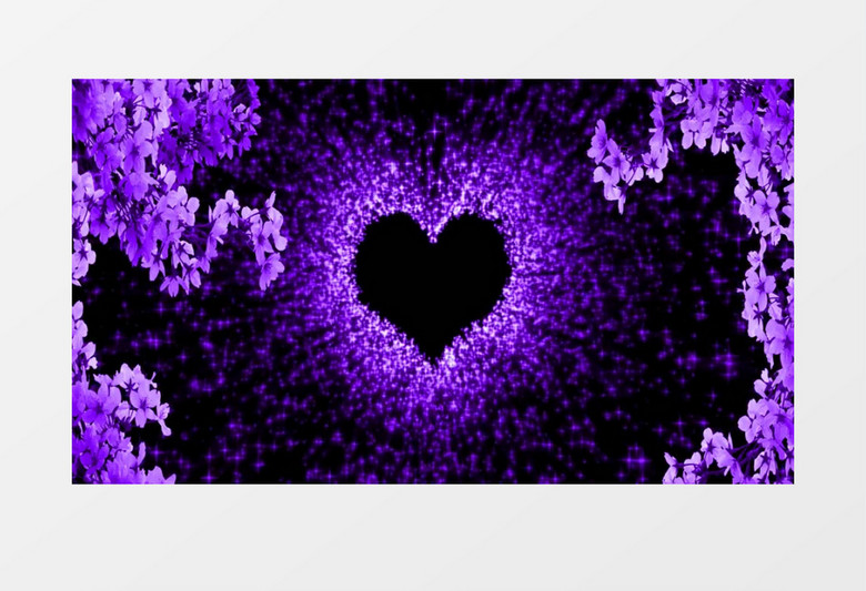 紫色爱心粒子闪烁婚礼婚庆爱心玫瑰背景视频（有音乐）
