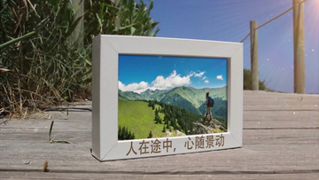 旅行路上的风景木板相册照片展示片头ae视频模板