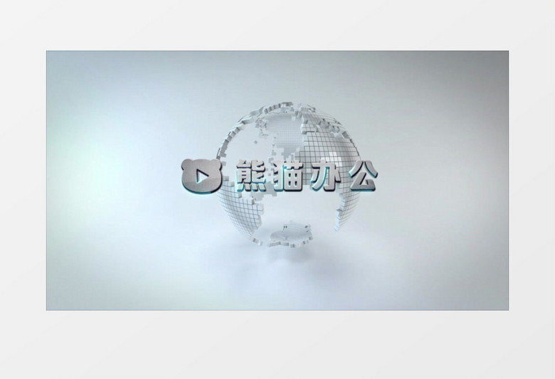 三维方块地球Logo动画AE视频模板