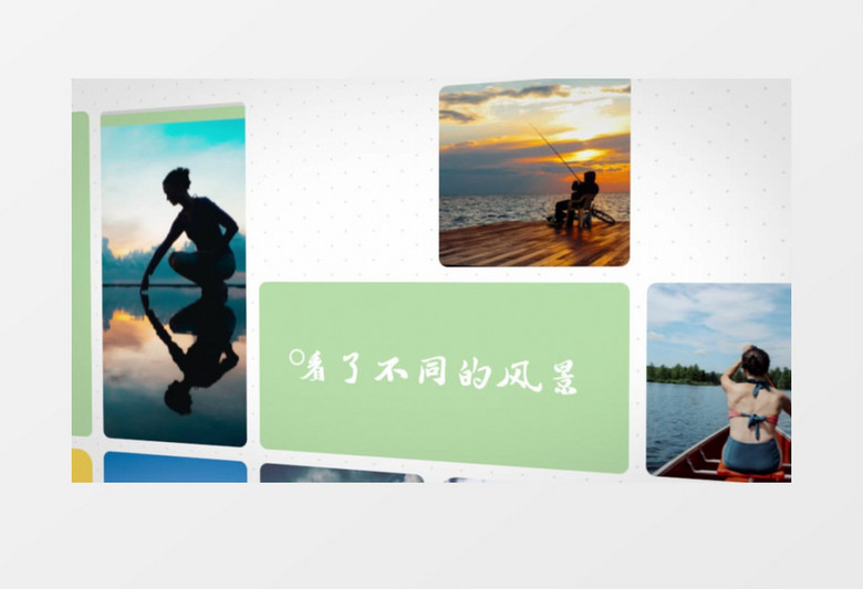 照片空间瀑布流动画幻灯片ae模板