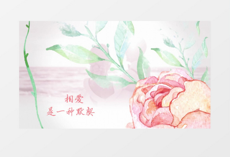 唯美手绘花卉婚礼爱情开场片头视频幻灯片展示AE模板