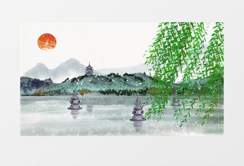 水墨中国风唯美视频背景ae模板