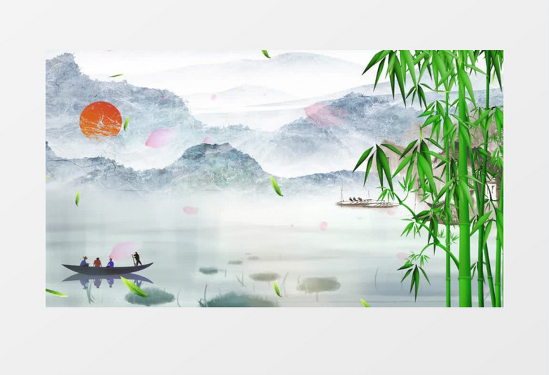 水墨山水中國(guó)風(fēng)唯美背景視頻ae模板