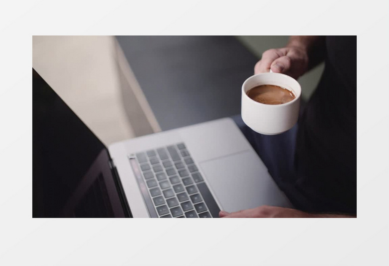 高清特写办公喝咖啡实拍视频素材