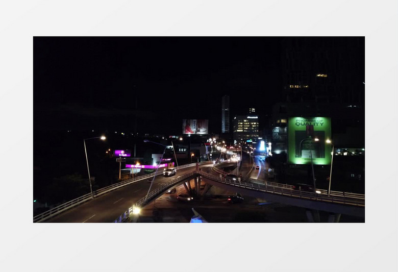 城市公路夜景展示实拍视频