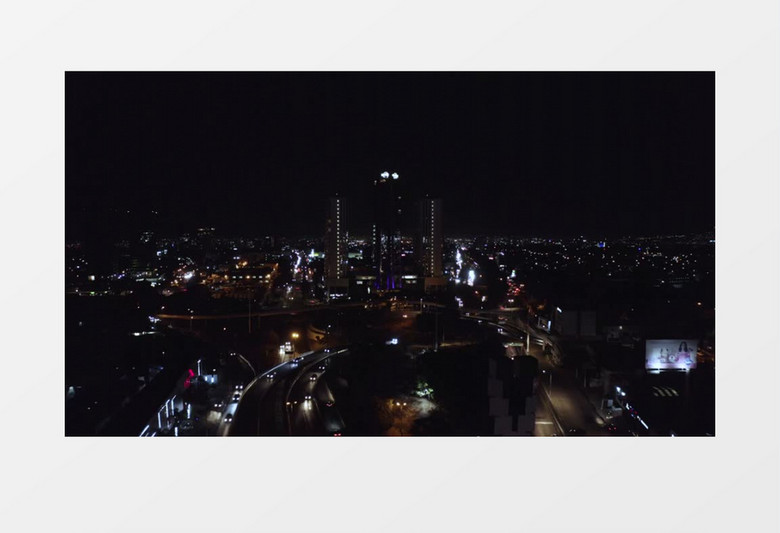 城市夜景航拍推镜头实拍视频