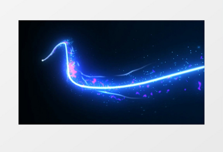 蓝色炫酷光线流光划过粒子光效logo片头视频Pr模板