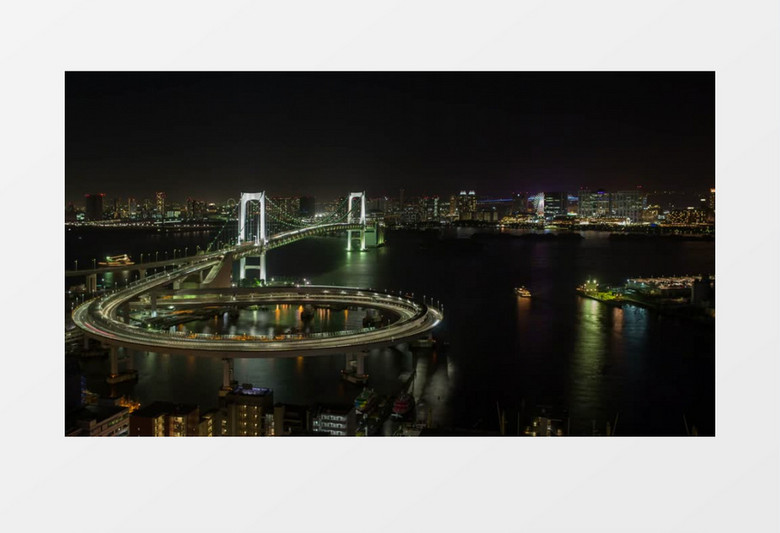 大气立交桥夜景展示实拍视频