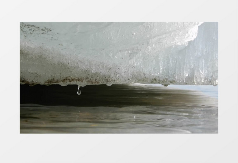 冰雪融化自然景色视频