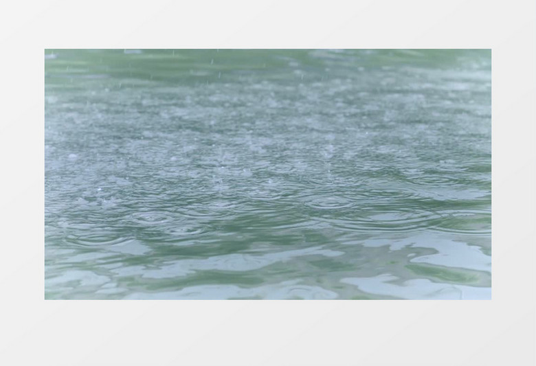 雨水滴落在河面上产生波纹实拍视频