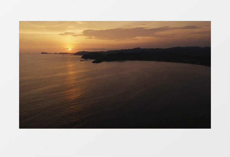 夕阳唯美海岸边美景实拍视频