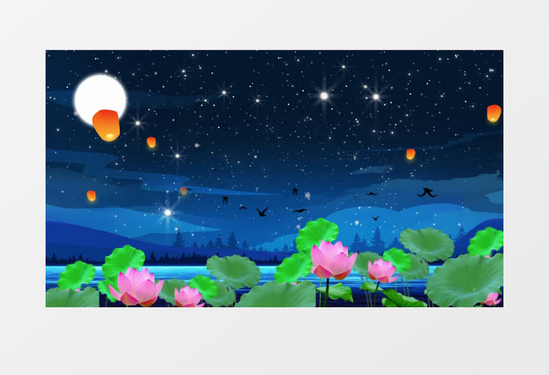 夜晚晴朗夜空背景视频
