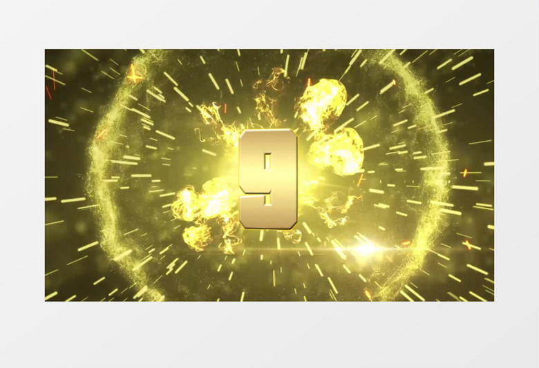 金属质感火光粒子倒计时edius视频模板