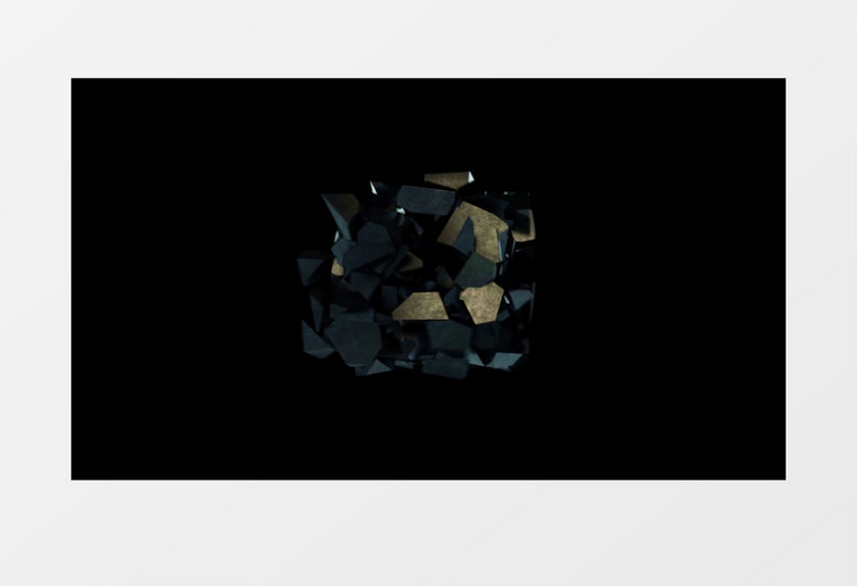 深灰色大理石碎裂炸开特效logo片头视频Pr模板