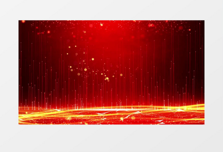 红色金色粒子光效年会背景视频片头