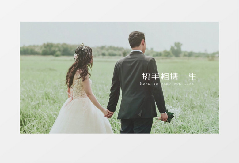 温馨浪漫婚礼开场照片墙PR视频模板
