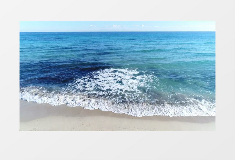 实拍海浪拍打沙摊自然风光视频素材