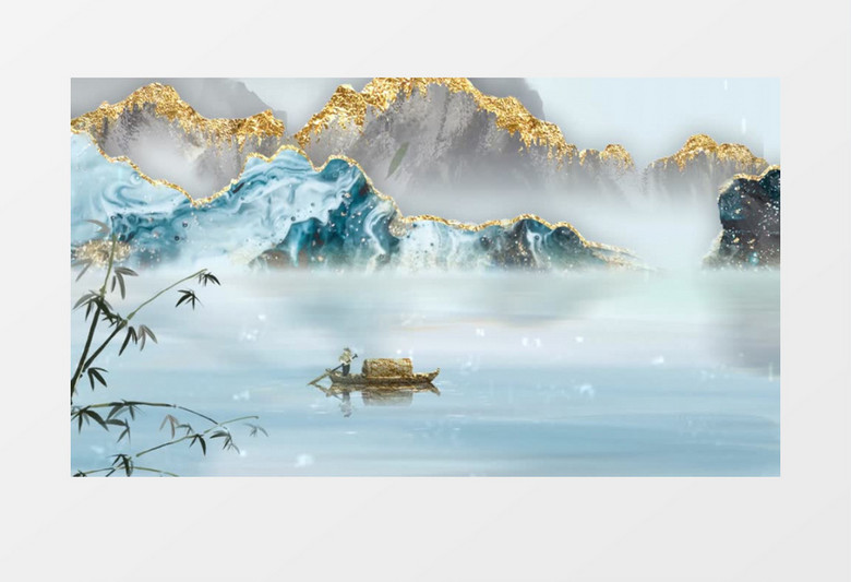 中国风传统古典水墨雨水节气背景视频