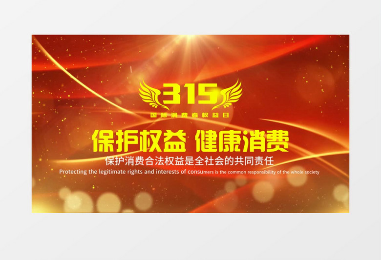 大气震撼党政风国际消费者权益日金字片头展示模板
