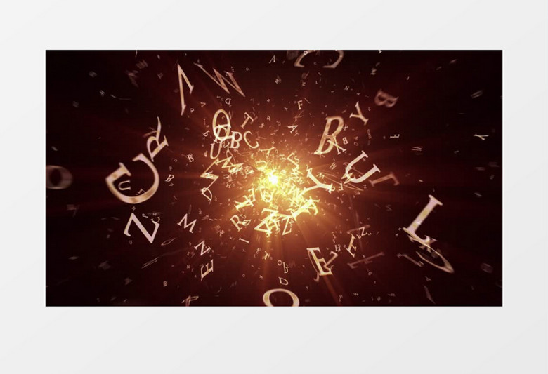 绚丽字符汇聚Pr模板LOGO片头