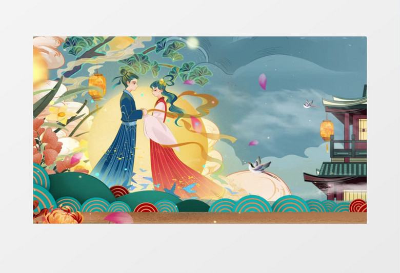 浪漫中国风七夕片头视频AE模板