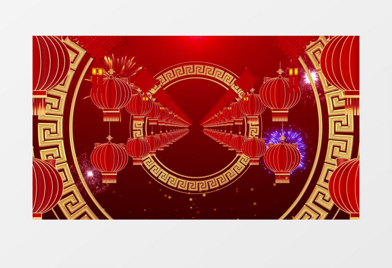 新年喜庆大红灯笼三维背景