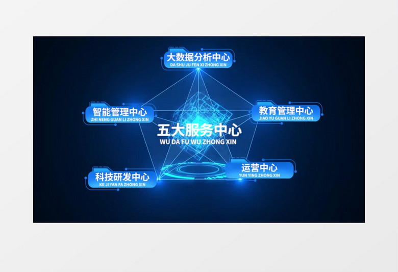 蓝色科技架构信息分类pr视频模板