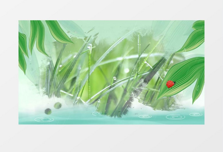 清新二十四节气谷雨宣传展示背景视频