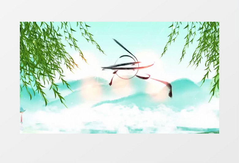 震撼中国风水墨山水背景视频