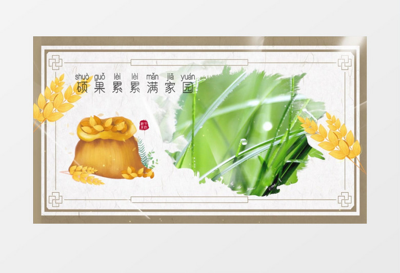 清新二十四节气小满图文展示pr模板