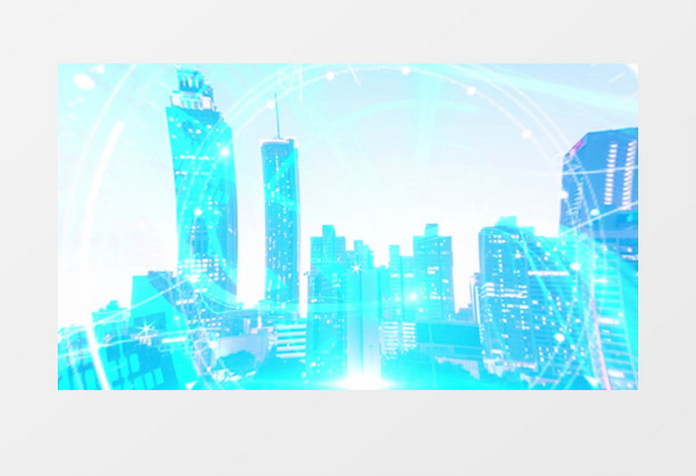 蓝色科技感智慧城市背景视频