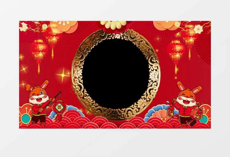 喜庆兔年春节边框后期素材
