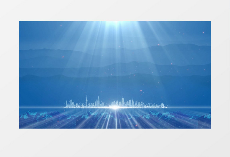 蓝色科技城市背景视频
