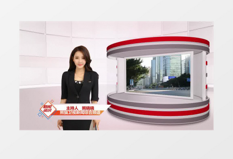 清新明亮虚拟演播室新闻资讯展示会声会影模板