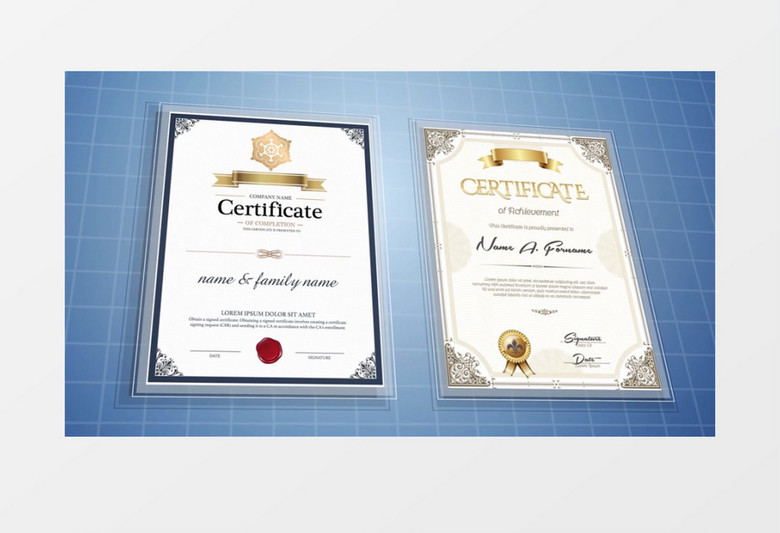商务科技企业荣誉证书展示AE模板
