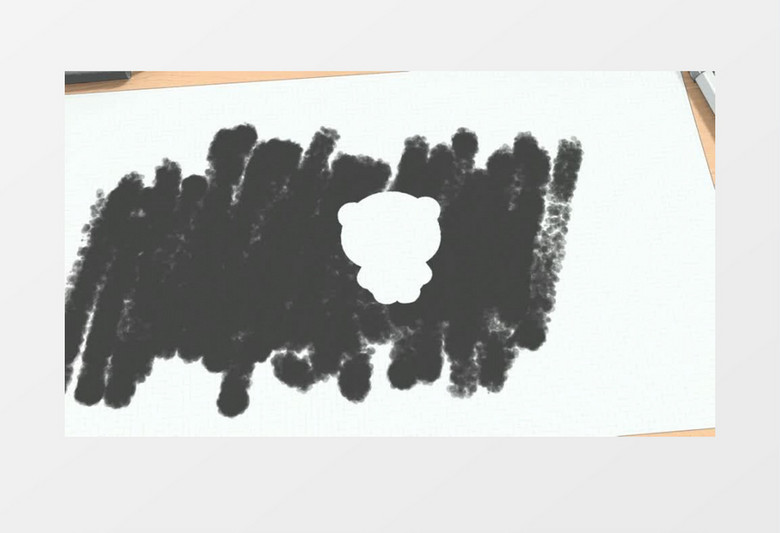卡通桌面纸张笔刷涂抹logo动画AE视频模板