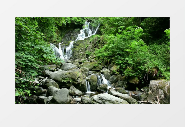 爱尔兰国家公园景观岩石瀑布水流实拍视频素材