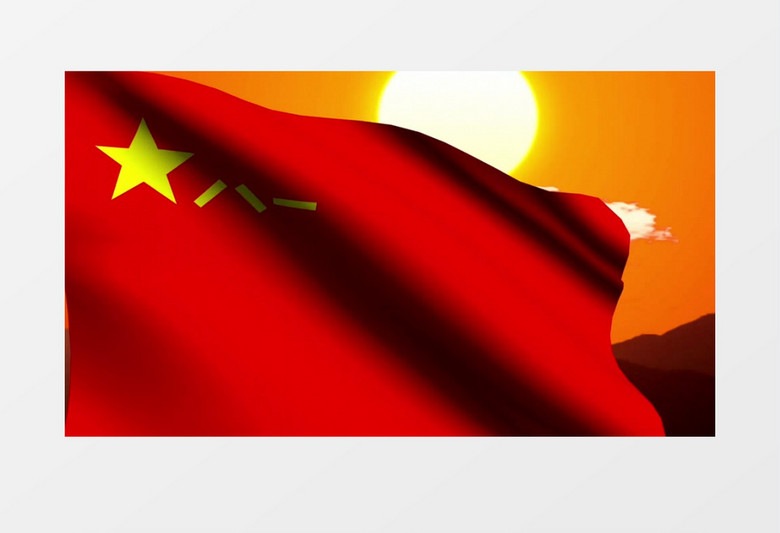 动画动态八一军旗飘扬背景视频素材