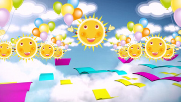 六一儿童节卡通太阳背景视频（有音乐）