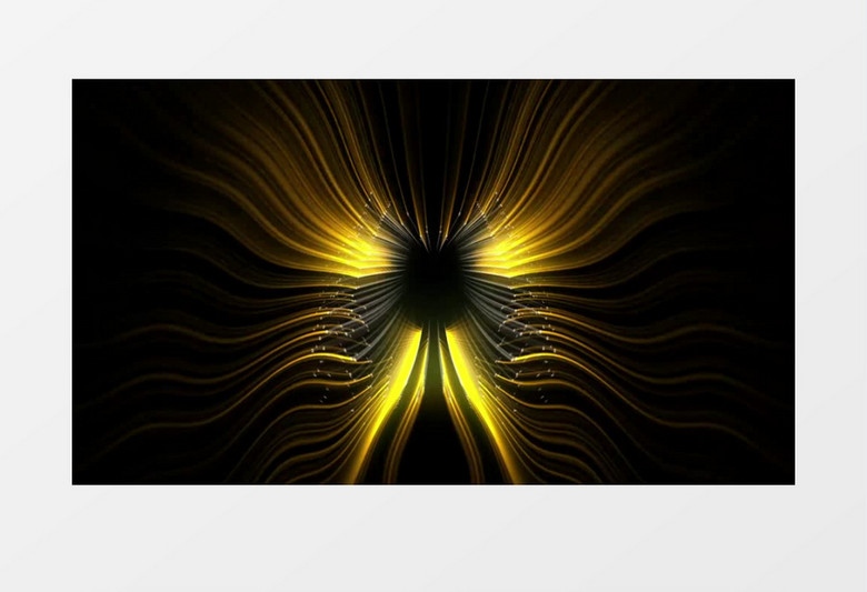 对称旋转的黄色光线背景视频(有音乐)
